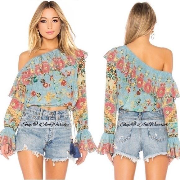 Hemant & Nandita NWT floral one shoulder crop top *shop@iamwarrior - Picture 1 of 10